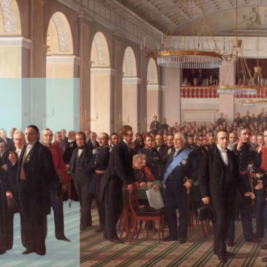 Maleriet "Junigrundloven 1849 og demokratiet" af Constantin Hansen