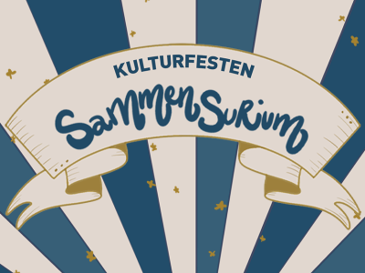Kulturfesten SammenSurium Logo med blå baggrund